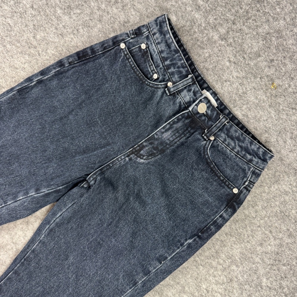 Superdown Black Lace Up Grommet High Rise Straight Leg Jeans Size 26 Festival